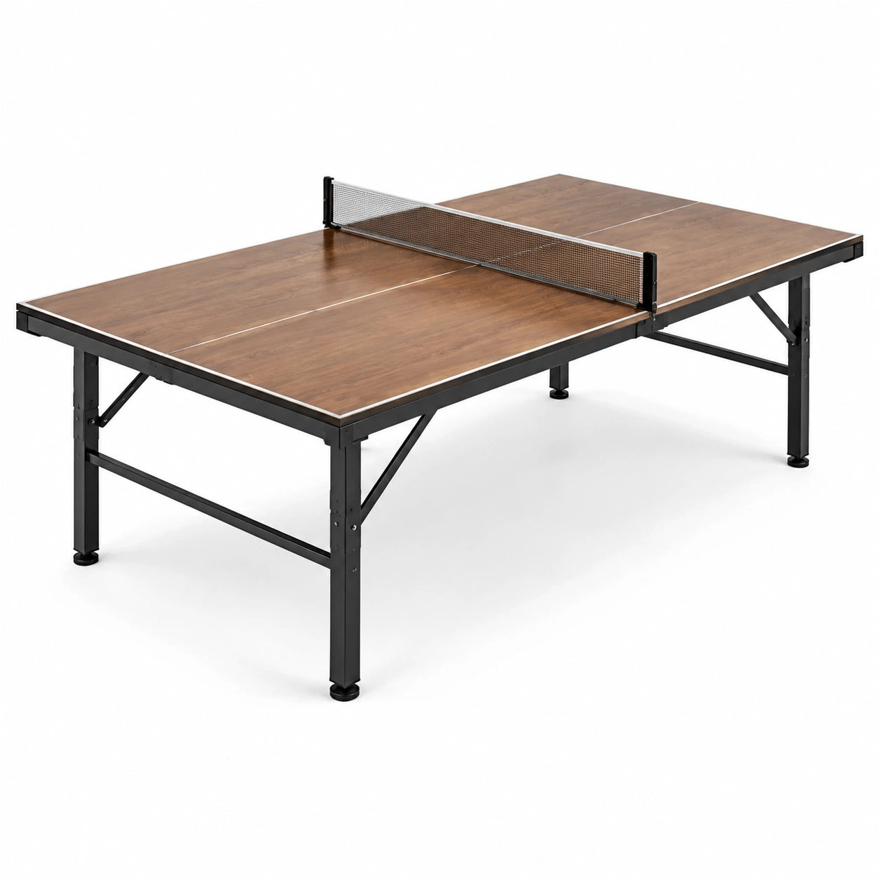 Holz Tischtennistisch Klappbar 274x152.5x76 cm Braun/Schwarz