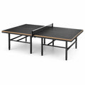 Klappbarer Tischtennistisch aus MDF und Stahl in Schwarz