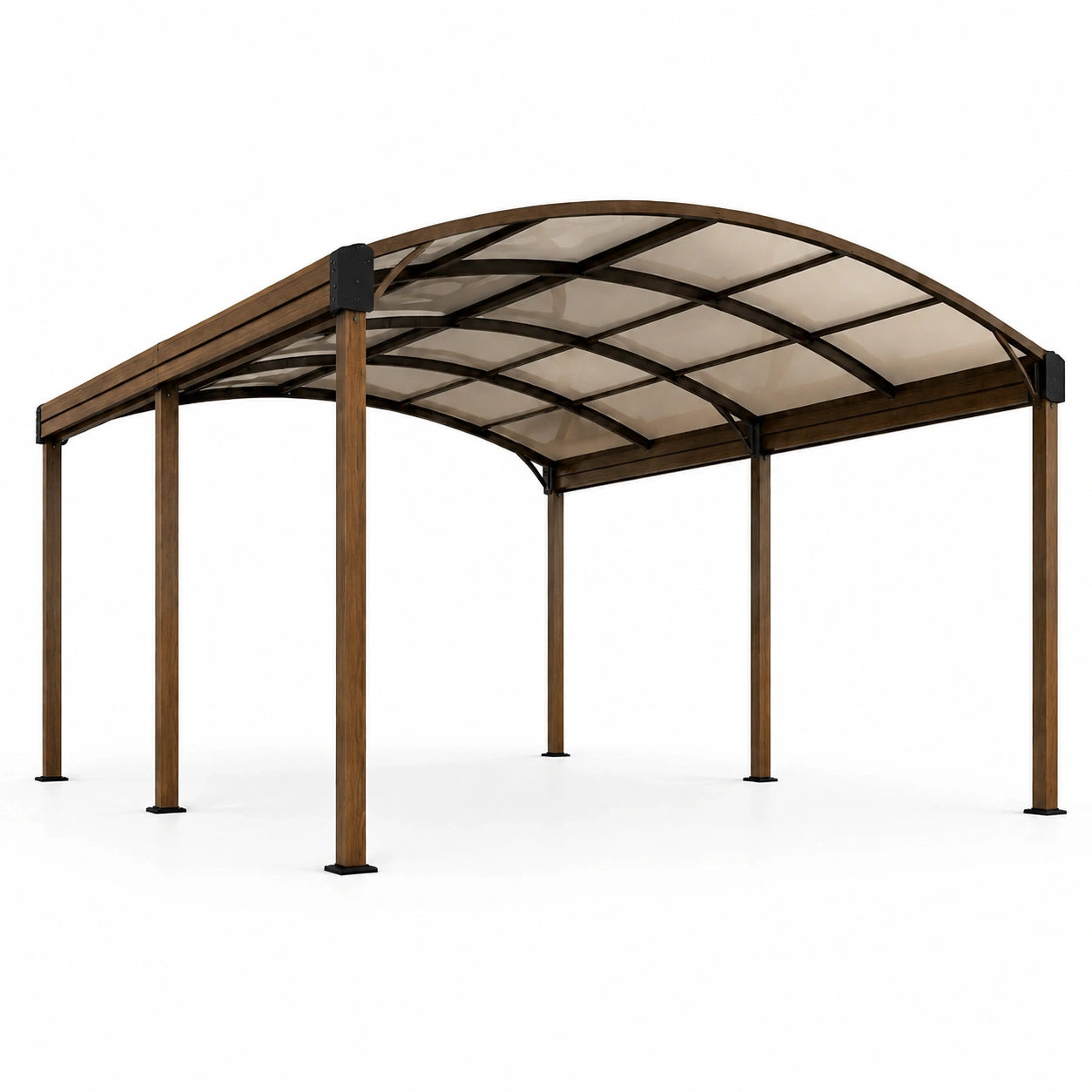 Carport 6x3m Braun Polycarbonatdach Stahlrahmen