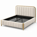 Polster-Doppelbett Metallrahmen Creme 180x200 cm