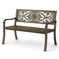 Bronze Gartenbank aus Aluminium mit filigraner Rückenlehne 128cm