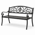 Gartenbank Metall Schwarz 128cm