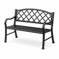 Gartenbank Metall Schwarz 2-Sitzer 128cm