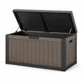 Gartenaufbewahrungsbox Polypropylen Braun/Schwarz 145cm