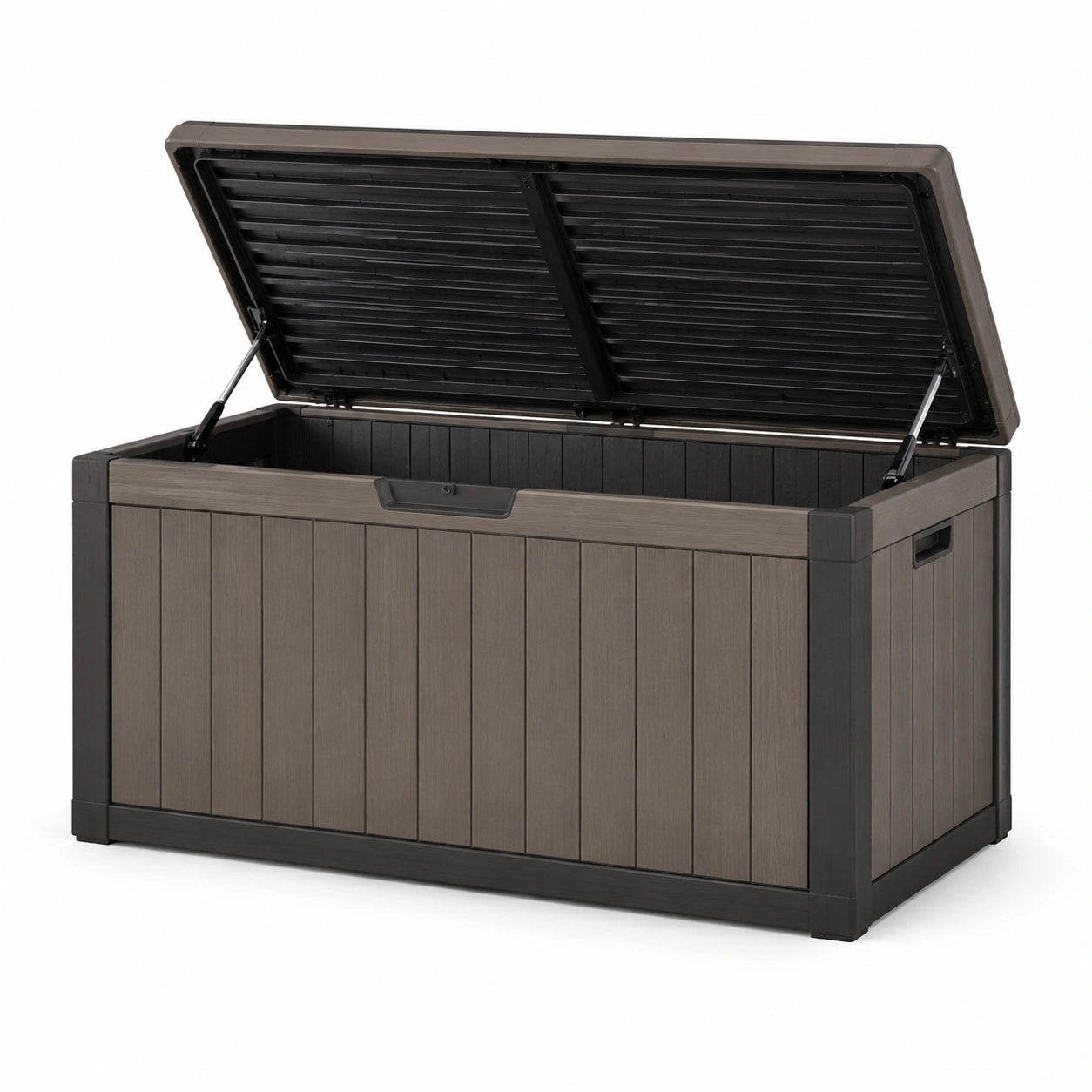 Gartenaufbewahrungsbox Polypropylen Braun/Schwarz 145cm