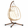Rattan Hängesessel mit Stahlrahmen und Kissen