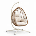 Rattan-Hängesessel mit Stahlrahmen Beige