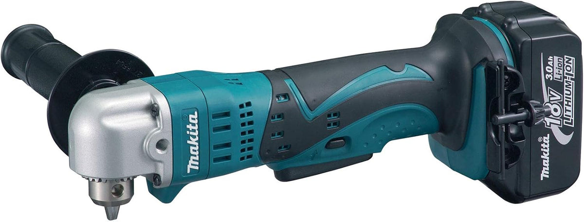 Makita Staubsauger, 4,0 Ah, 18 V, Schwarz/Blau/Silber, Akku-Winkelbohrmaschine im Makpac mit 2 Akkus + Ladegerät