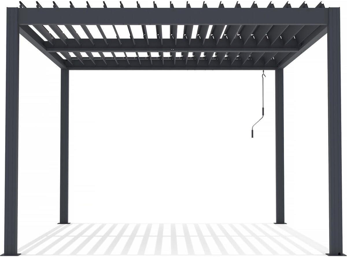 Gerätehaus habitat et jardin, 4 m, Anthrazit, Bioklimatische Pergola aus Aluminium Windsor - 3 x