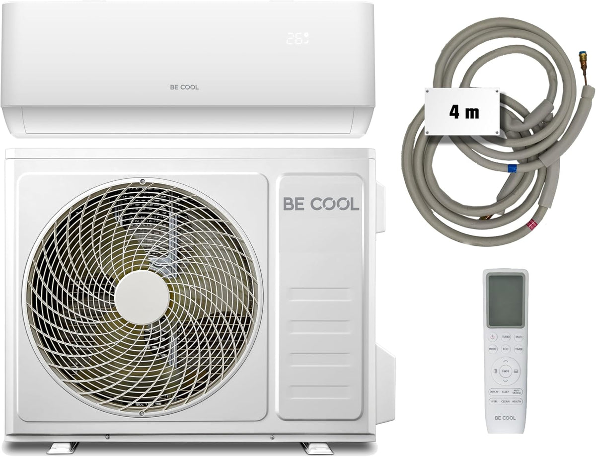 Be Cool Split-Klimaanlage, Weiß, Premium Split-Klimagerät T-PRO Series 12.000 BTU, Smarte Klimatisierung für Ihr Zuhause!