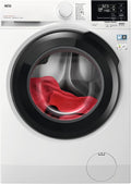 AEG Waschmaschine, 9,0 kg, Weiß/Schwarz, LR6D60490 / WiFi / Auto Dose - automatische