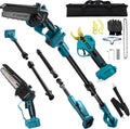 panthem Kettensäge, 6 zoll, 4,6m, 18 V, Blau/Schwarz, Akku Hochentaster Ast Profi Astsäge kompatibel mit Makita