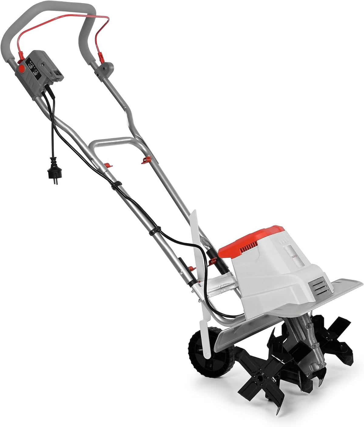 IKRA Motorhacken, 1500 W, 45 cm, 20 cm, Silber/Rot/Schwarz, Elektro Bodenhacke IEM 1500, Flexible Arbeitsbreite 32 &
