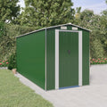 Gerätehaus Xichuzi, 192x440x223 cm, Verzinkter Stahl, Grün, Geräteschuppen, Fahrradgarage, Gartenhütte, Fahrradunterstand