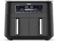 Ninja Heissluftfritteuse, 7,6 L, Schwarz, Foodi Dual Zone Digitale Heißluftfritteuse, Airfryer, 2 Fächer, Antihaftbeschichtung
