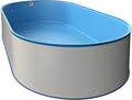 POWERHAUS24 Stahlrahmenpool, 7,00 m, 3,50 m, 1,20 m, blau/grau, Schwimmbecken-Set in Ovalform, (L x B x T) x x