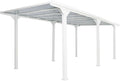 PROREGAL Carports, 249x604x613 cm, 10 cm, Weiß, Alu-Carport, HxBxT, -Gestell Polycarbonat-Dach Regenrinne, 3x6m