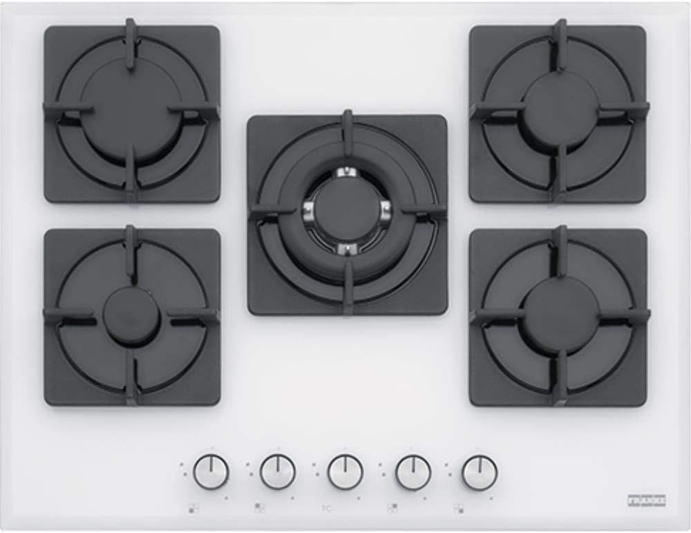 FRANKE Gasherd, 1000 W, 1750 W, Glas, Weiß/Schwarz, FHNS 705 4G TC WH C integriertes Gaskochfeld weiß, Kochfeld (