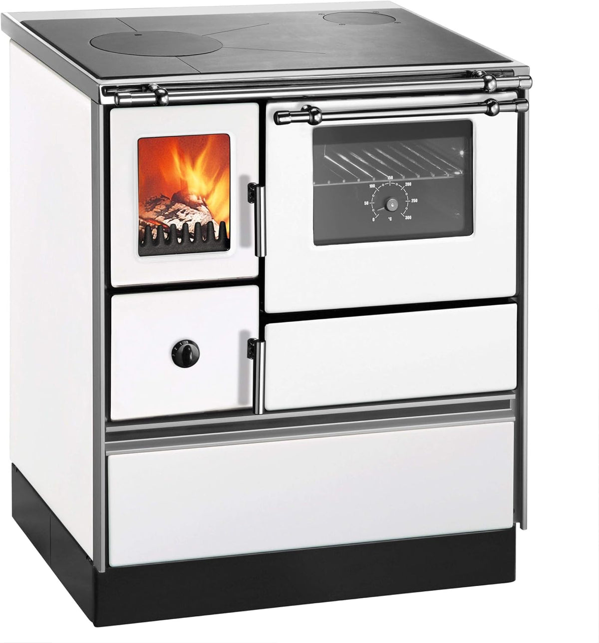Wamsler Küchenherd, Weiß/Schwarz, WAM K 176 F/A RE WSS KOHLEHERD