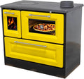 Hosseven Kaminofen, 8 kW, Gelb/Schwarz, mit Backfach und Herdplatte 4012 Gelb Holzofen Holz Ofen