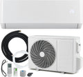 GOPLUS Split-Klimaanlage, 3,4 kW, 70 m, Metall, Aluminium, Kupfer, ABS, Weiß