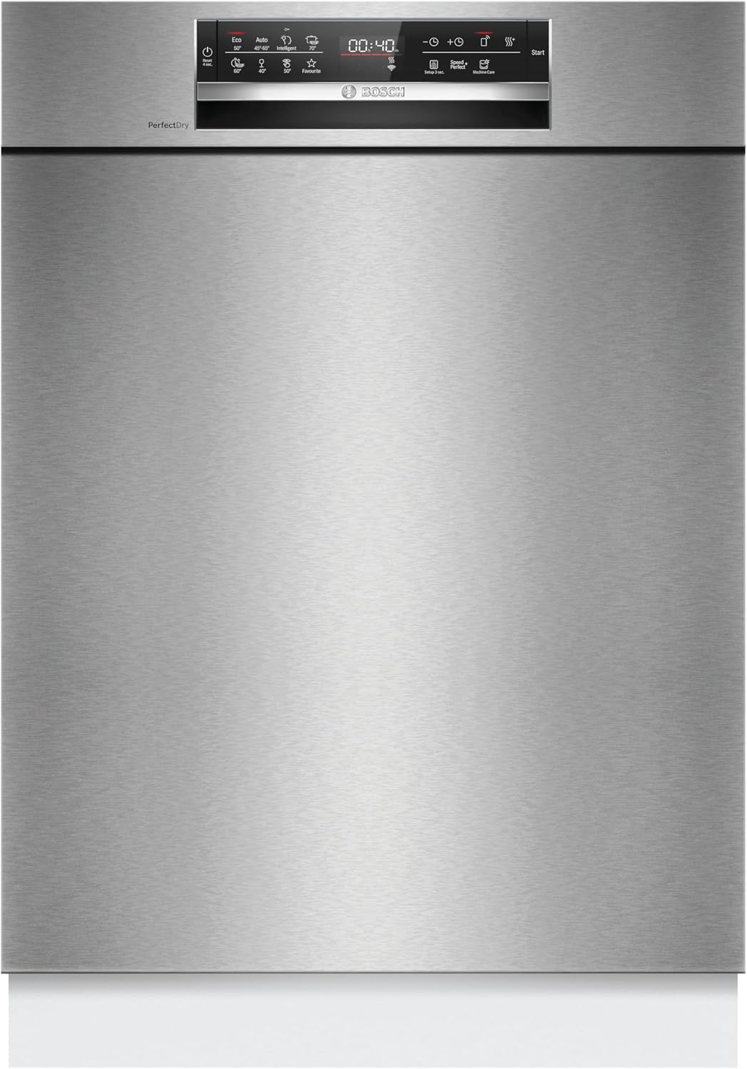 Bosch Geschirrspüler, 60 cm, Edelstahl, SMU6ZCS16E Serie 6, breit, unterbaufähige Spülmaschine mit Besteckschublade