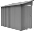 Gerätehaus GIHAUVIA, 242x111x192 cm, Grau, Metall mit Fundamentrahmen I wetterfestes Gartenhaus Metall