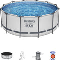 Bestway Matratze, 1,22 m, Weiß/Blau/Grau, Stahl Pro Max 3, 66 x Pool Set