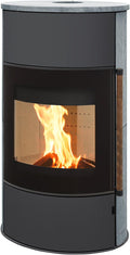 H&M Germany Kaminofen, 8kw, Gussgrau, Mango 2.0 Speckstein Holzofen Speicher modern große