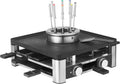 WMF Raclettes, Schwarz/Silber, Lumero 3in1 Gourmet Station, elektrisches Raclette, Fondue und Grill für 8 Personen