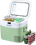B BINGI Gefrierschrank, 22 Liter, 230 V, 24 V, Grün/Weiß, Kompressor Kühlbox Tragbarer Auto Kühlschrank 12/ DC und AC