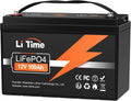 Litime Deep-Cycle-Batterien, 1280 Wh, 100 Ah, 12 V, Schwarz/Orange, LiFePO4 Batterie, Lithium Akku mit 100A BMS, Max. 15000 Zyklen Ladezyklen