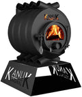 Kanuk Kaminofen, 10 kW, Schwarz, Warmluftofen ® Original - Werkstattofen - Schwedenofen -, Österreich und Schweiz - BimSchV (ohne Seitenverkleidung