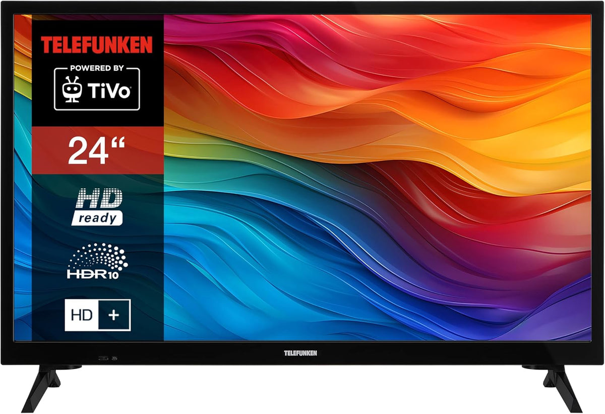 TELEFUNKEN Fernseher, 24 Zoll, Schwarz, Smart TV, Smart TV (HD-Ready, Triple-Tuner, 6 Monate HD+ inkl.) XH24TO550S