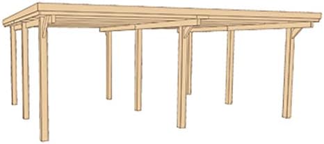 Weka Carports, Beige, Flachdach-Doppelcarport 618 Gr. 1, ohne Dachplatten