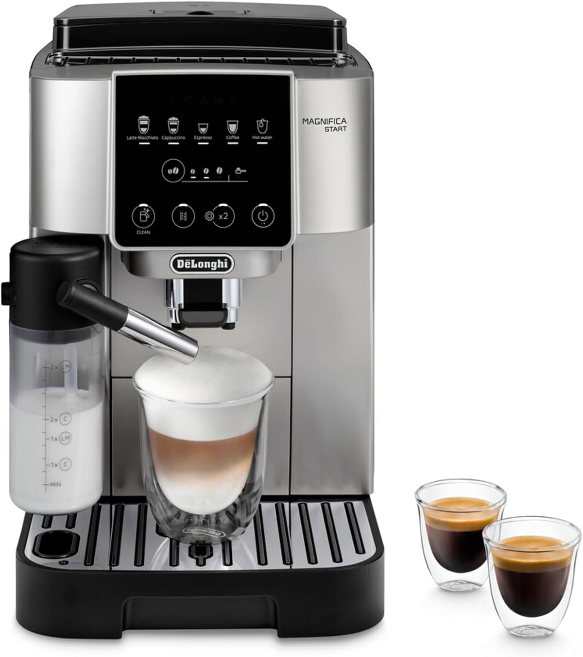 De'Longhi Kaffeevollautomat, 1,8 Liter, 1.8 L, Schwarz/Silber, ECAM220.80.SB Magnifica Start Cafetera Automática de Filtro