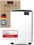 Comedes Luftentfeuchter, 75 Liter, 240m, 550m, Weiß/Schwarz, Bautrockner Demecto 70 (max. / 24h) Geeignet für Räume