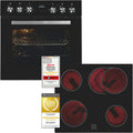 Exquisit Kochfeld, 59 l, Schwarz, Einbauherdset EHE157-UBZ-020-Set, Garraumvolumen, 7 Backprogramme, mit Rahmen