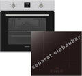 Daewoo Backofen, 60 cm, 69 L, Schwarz/Silber, Einbauherd Set Umluft Induktiosnkochfeld autark Slider