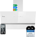 KKT KOLBE Dunstabzugshaube, 90 cm, Weiß, 782 cbm/h Umluft Abluft, Kopffrei, Wandhaube, Glas, Smart WiFi App WLAN