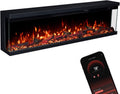 GLOW FIRE Elektrokamin, 127x35x19 cm, 1800 W, Schwarz, Insert 127 mit realistischem 3D LED-Feuer - Wand- mit, App Steuerung