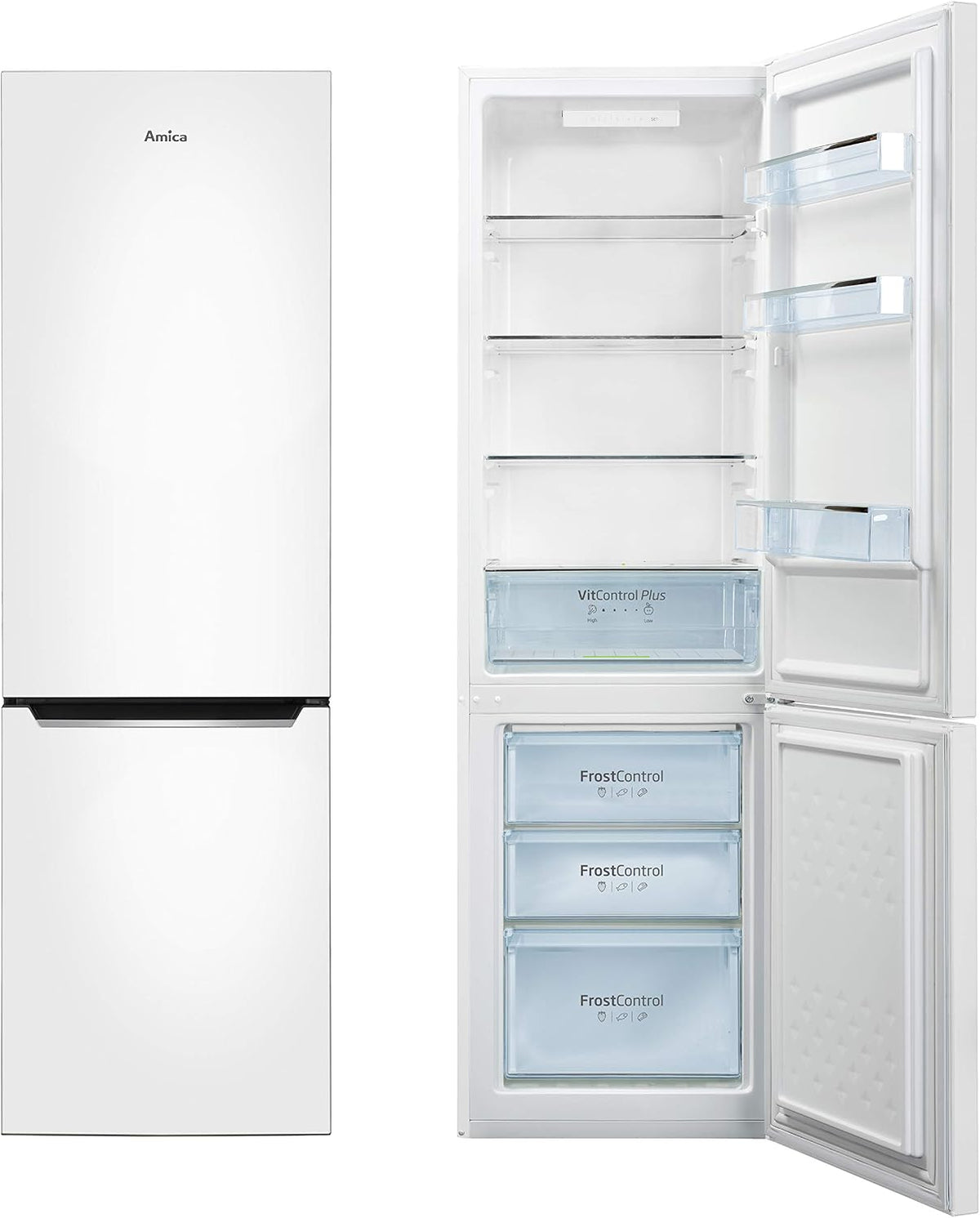 Amica Kühl-Gefrierkombination, 150 W, 176 cm, 54 cm, 55 cm, Weiß, KGCL 387 / (H) x (B) x (T) / FrostControl im