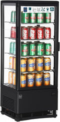 Wohnzimmerschrank METRO Professional, 42.8 x 38.6 x 111 cm, 98 L, Schwarz, Panorama Kühlvitrine GGC2098, 4 verstellbare Einlegeböden