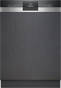 SIEMENS Geschirrspüler, 60 cm, Schwarz/Edelstahl, SN53ES22CE, iQ300, Smarter Teilintegriert, Made in Germany, Besteckschublade