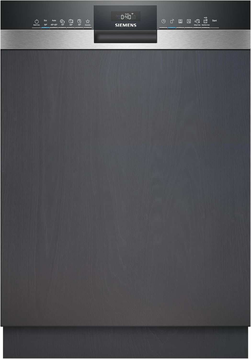SIEMENS Geschirrspüler, 60 cm, Schwarz/Edelstahl, SN53ES22CE, iQ300, Smarter Teilintegriert, Made in Germany, Besteckschublade