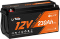 Litime Deep-Cycle-Batterien, 2944 Wh, 230 Ah, 12 V, Schwarz/Orange, Plus LiFePO4 Batterie mit Low-Temp-Schutz und eingebautem