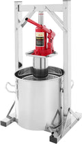 Shalmidor Saft- & Zitruspressen, 12 L, Edelstahl 201, Edelstahl 304, Silber/Rot