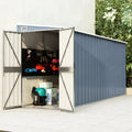Gerätehaus Gecheer, 118x382x178 cm, Grau, Wand Geräteschuppen Metall Gartenhaus Gartenschuppen