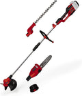 Einhell Heckenschere, Rot/Schwarz/Silber, Akku-Multifunktionswerkzeug GE-LM 36/4in1 Li-Solo Power, 4 in 1 -, Kettensäge