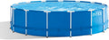 Intex Aufblasbare Pools, 457 x 122 cm, Blau, Metal Frame Pool Set - Aufstellpool - Ø - Zubehör enthalten, Grau